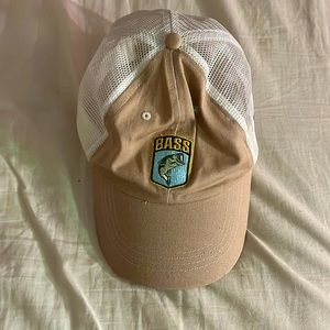 Bass Pro Shot Hat. Tan. Adjustable Sizing. Velcro.